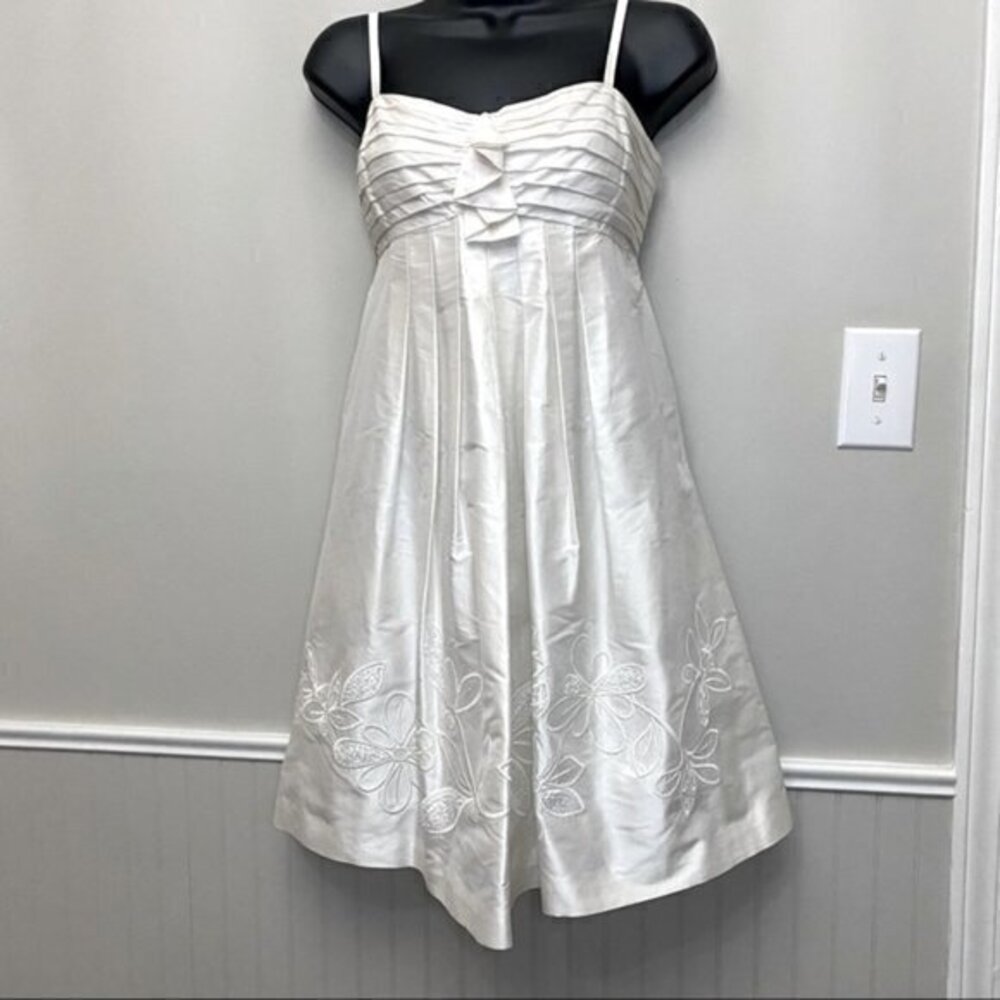 BCBG MaxAzria Silk Spaghetti Strap Babydoll Dress. (C)